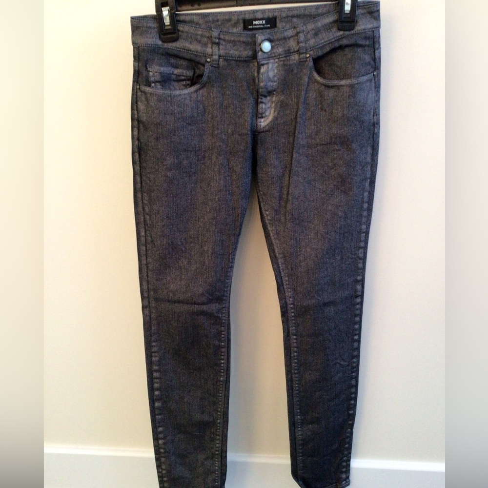 MEXX 5-Pocket Grey Metallic Cotton Pants - Women Can 36-UK 10